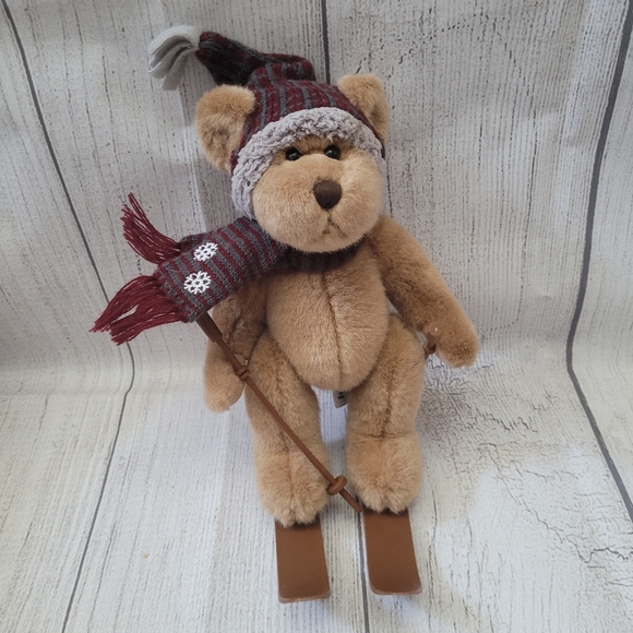 Russ Teddy Bear Plush stuffed w/Scarf Skiing 10" - Picture 1 of 6